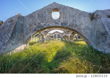 Ruins of the Old Venetian Dockyard, Gouvia, Corfu, Greece Ruins of the Old Venetian Dockyard, Gouvia, Corfu, Greece 129035119