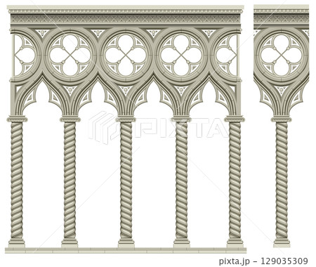 Stone old antique gothic arch Stone old antique gothic arch 129035309