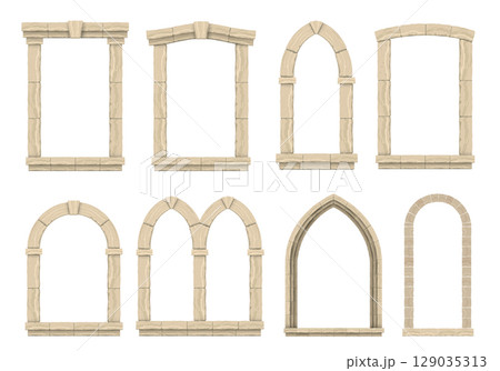 Vintage arcade wall of the old brick set 129035313