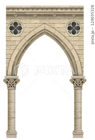 Stone old antique gothic arch 129035326