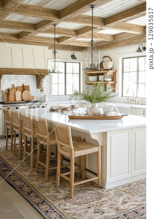 Modern Bright Kitchen Interior Modern Bright Kitchen Interior 129035817