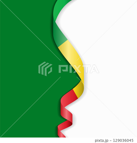 Malian flag wavy abstract background. Vector illustration. 129036045