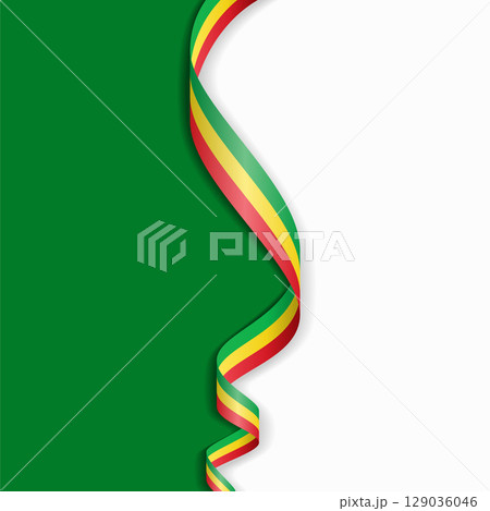 Malian flag wavy abstract background. Vector illustration. 129036046