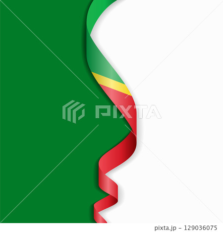 Congolese flag wavy abstract background. Vector illustration. 129036075
