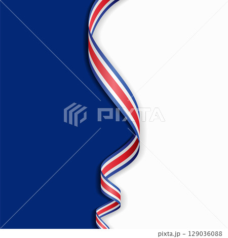 Costa Rican flag wavy abstract background. Vector illustration. Costa Rican flag wavy abstract background. Vector illustration. 129036088