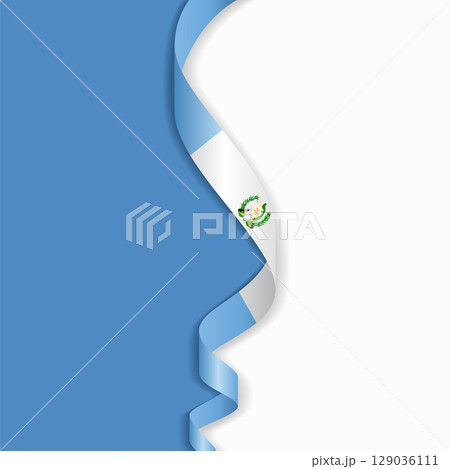 Guatemalan flag wavy abstract background. Vector illustration. 129036111
