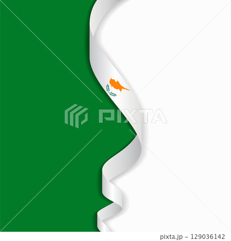 Cypriot flag wavy abstract background. Vector illustration. 129036142