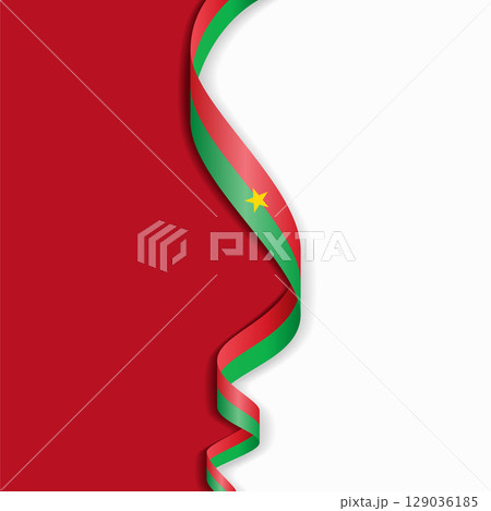 Burkina Faso flag wavy abstract background. Vector illustration. 129036185