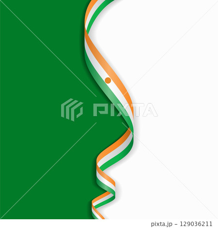 Niger flag wavy abstract background. Vector illustration. 129036211