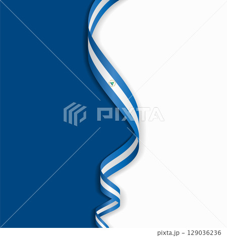 Nicaraguan flag wavy abstract background. Vector illustration. Nicaraguan flag wavy abstract background. Vector illustration. 129036236