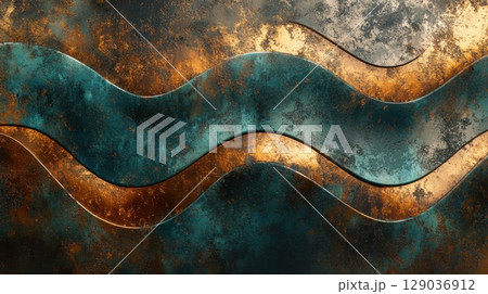 Dynamic waves in bright colors 129036912