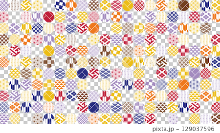 Autumn season colorful Japanese pattern background illustration 129037596