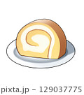 ロールケーキのイラスト 129037775