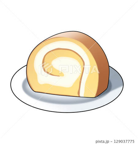 ロールケーキのイラスト 129037775