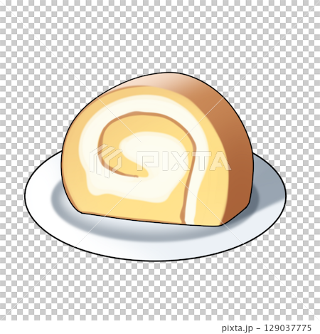 ロールケーキのイラスト 129037775