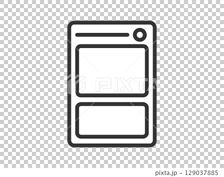 トレーディングカードのアイコン（線画）のイラスト 129037885