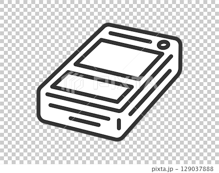 トレーディングカードの、デッキのアイコン(線画)のイラスト トレーディングカードの、デッキのアイコン(線画)のイラスト 129037888