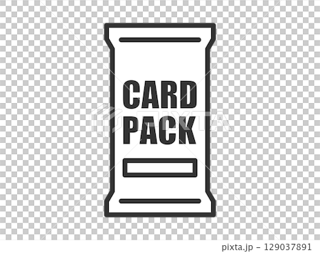 トレーディングカードの、パックのアイコン（線画）のイラスト 129037891