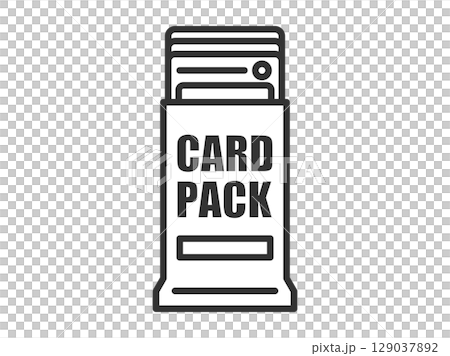 Trading card pack opening icon (line drawing) Trading card pack opening icon (line drawing) 129037892