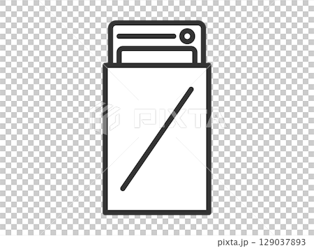 Trading card opening icon (line drawing) 129037893