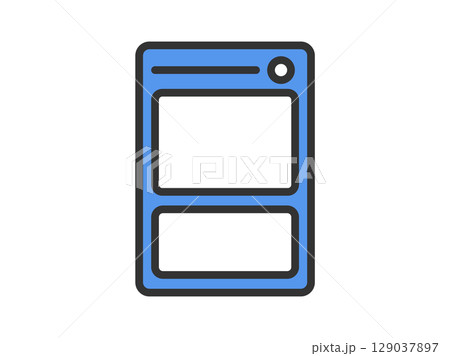 トレーディングカードのアイコン（線画カラー）のイラスト 129037897