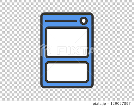 トレーディングカードのアイコン（線画カラー）のイラスト 129037897