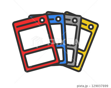 トレーディングカードの、手札のアイコン（線画カラー）のイラスト 129037899