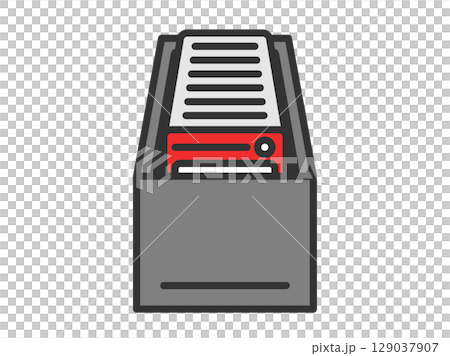 ストレージボックスに入った、トレーディングカードのアイコン(線画カラー)のイラスト ストレージボックスに入った、トレーディングカードのアイコン(線画カラー)のイラスト 129037907