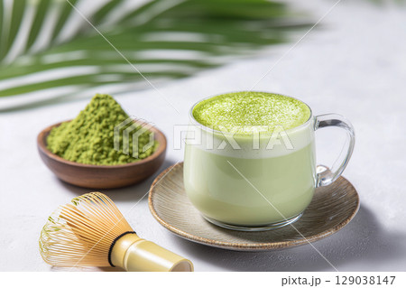 抹茶と抹茶を添えて 抹茶ティーラテ 129038147