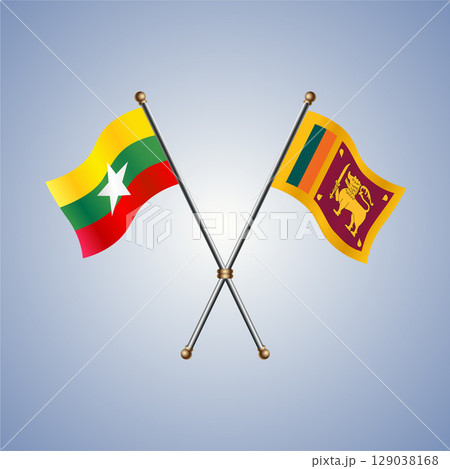 Myanmar and Sri Lanka flag. Vector Illustration Myanmar and Sri Lanka flag. Vector Illustration 129038168
