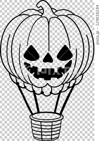 halloween balloon with jack o lantern face in cute black and white line art, great for kids coloring halloween balloon with jack o lantern face in cute black and white line art, great for kids coloring 129038284