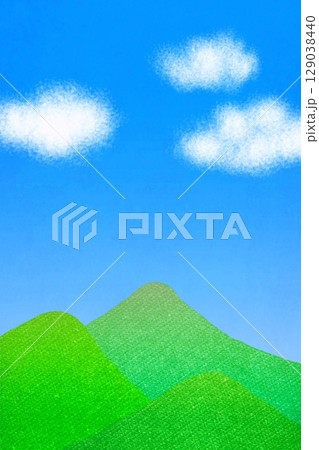 山と空の夏の風景 縦 129038440