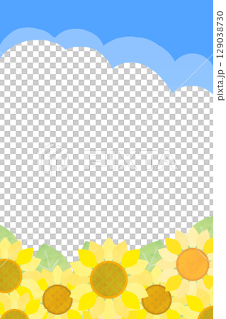 向日葵和夏日天空垂直 2 129038730