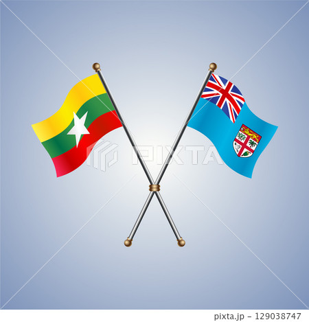 Myanmar and Fiji flag. Vector Illustration Myanmar and Fiji flag. Vector Illustration 129038747