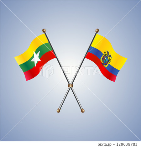 Myanmar and Ecuador flag. Vector Illustration Myanmar and Ecuador flag. Vector Illustration 129038783
