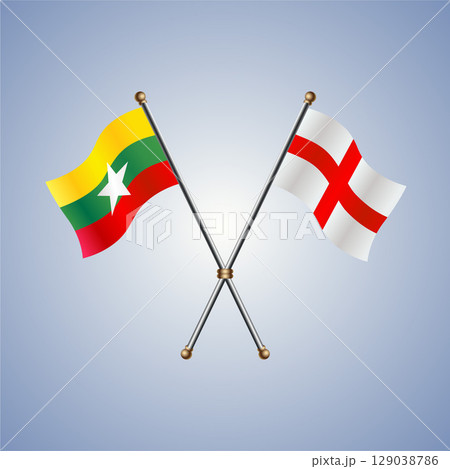 Myanmar and England flag. Vector Illustration Myanmar and England flag. Vector Illustration 129038786