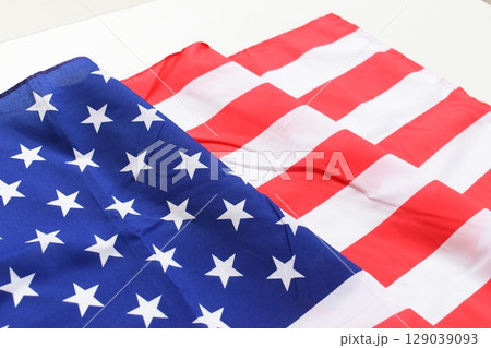 american wave flag isolated on white background, USA 129039093