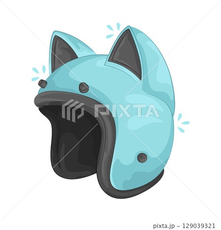 Illustration of Cat Ear Helmet  129039321