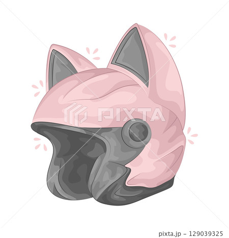 Illustration of Cat Ear Helmet Illustration of Cat Ear Helmet 129039325