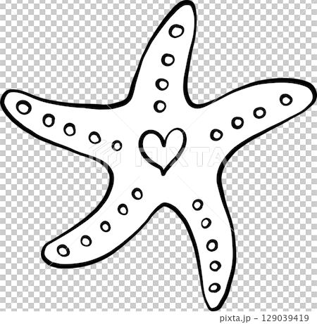 Cute starfish doodle outline, fisherman aesthetic Cute starfish doodle outline, fisherman aesthetic 129039419