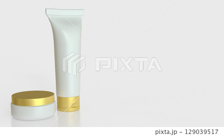 The Mock up package on white background for Beauty or Advertising concept 3d Rendering. The Mock up package on white background for Beauty or Advertising concept 3d Rendering. 129039517