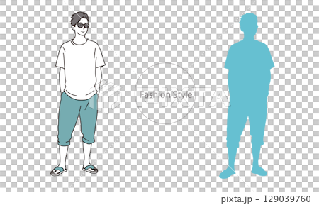 Stylish fashion style men illustration material 129039760