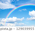 青空にかかる虹の背景イラスト 129039955