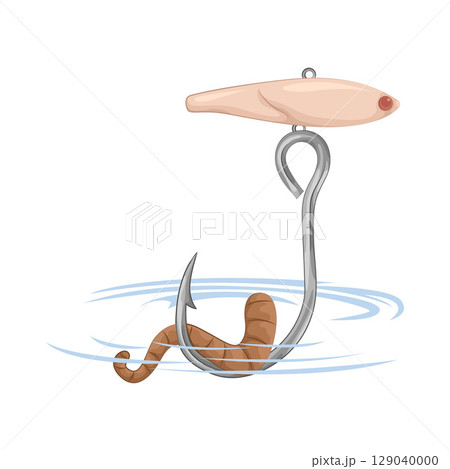 Illustration of Worm On Hook  129040000
