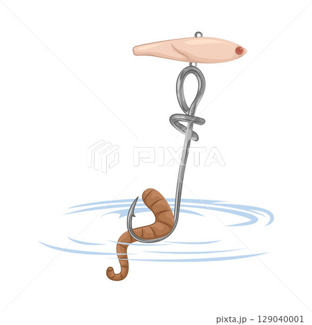 Illustration of Worm On Hook  129040001