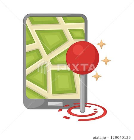 Illustration of Location Pin  129040129