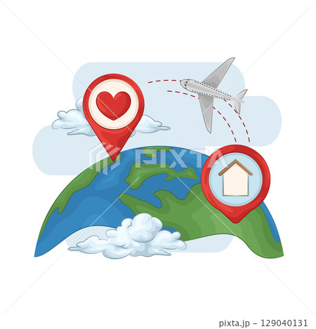 Illustration of Location Pin Illustration of Location Pin 129040131