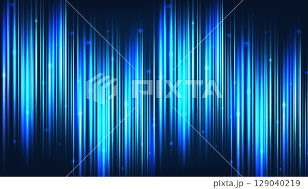 Abstract futuristic blue background with geometric shapes and flow lights. Vector illustration 129040219