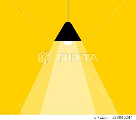 Minimalist Ceiling Light Illustration on Yellow Background Minimalist Ceiling Light Illustration on Yellow Background 129040244