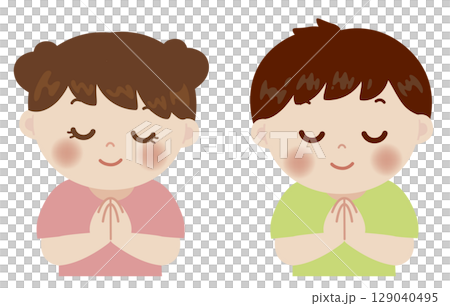 Cute illustration of a child praying Cute illustration of a child praying 129040495